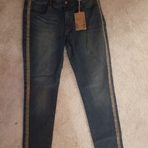 NWT Jeans  leather like detail Coldwater Creek  16